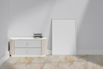 room with a shadow window and a frame