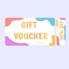 Gift voucher template.Gift voucher certificate coupon design template.Special offer 30% off
