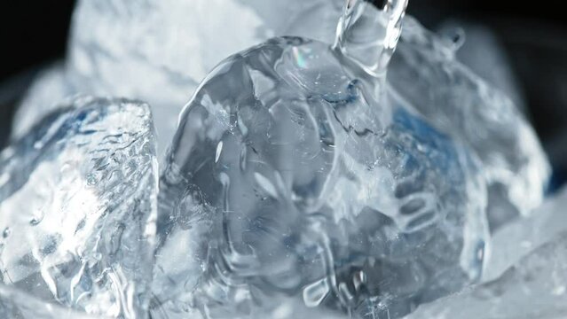 Super slow motion of pouring Vodka drink. Filmed on high speed cinema camera, 1000fps.