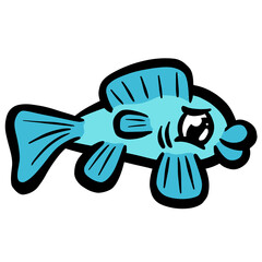 Cartoon Style Fish Goldfish Icon or Logo Idea for Fishing 
