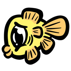 Cartoon Style Fish Goldfish Icon or Logo Idea for Fishing 