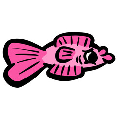 Cartoon Style Fish Goldfish Icon or Logo Idea for Fishing 