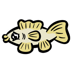 Cartoon Style Fish Goldfish Icon or Logo Idea for Fishing 