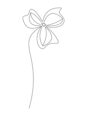 Abstract minimal line art flower vector illustration. Floral design element for print, beauty branding, card, poster. Contour silhouette natural illustration isolated on white. Contemporary drawing.
