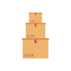 Box stack wallpaper. free space for text. Send parcels.