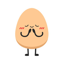 Egg character design. egg vector on white background.