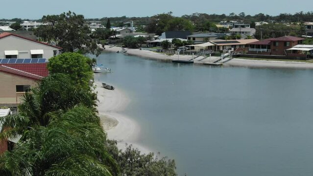 Luxury canal development on Australian Sunshine Coast in Queensland, Australia