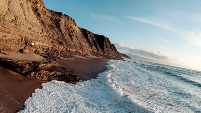 Fpv Drone Shot Beach Portugal