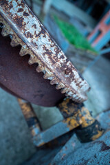 Close up of rusty gear