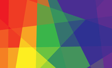 Rainbow abstract background. Colourful Mosaic geometric LGBT flag. Vector illustration.