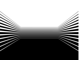 Strict striped transition from black to white with abstract broken lines. Modern pattern. Vector background
