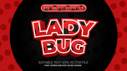 Editable text effect - lady bug texture text style concept