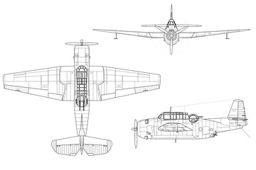 Avi&oacute;n de combate embarcado cl&aacute;sico Avenger tbf