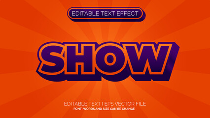 Editable text effect - show text style concept