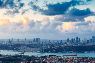 Istanbul Bosphorus and view from the hill
