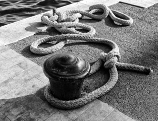 Tied big rope. Freedom concept © Jaroslav Moravcik