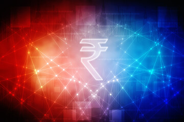 Rupee currency . 2D rendering illustration