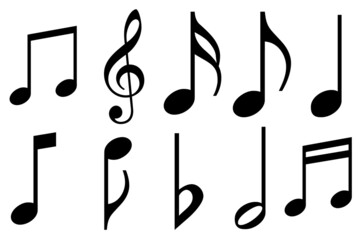 Music notes icons set. Vector illustration