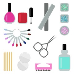 manicure set set vector illustration