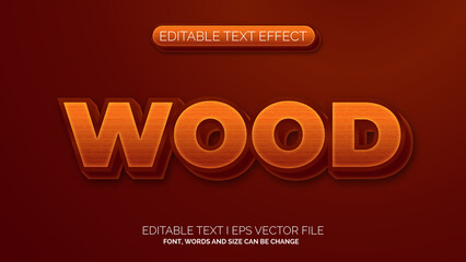 Editable text effect - wood texture text style concept