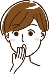男性　女性　中性的　顔　表情　驚く　びっくりする