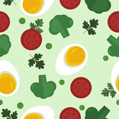 Healthy vector seamless food pattern