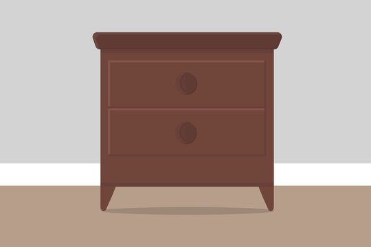 chest of drawers in the room near the wall wooden