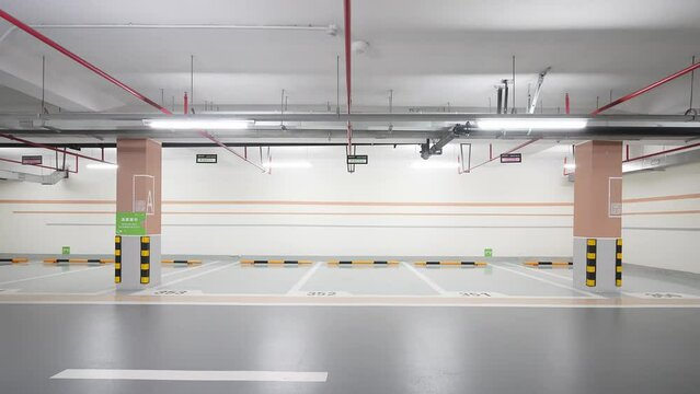 empty underground parking lot in new residential district
