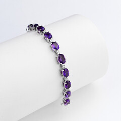 jewellery bracelet wits gemstones on white