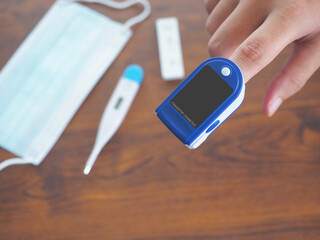 Set of self test and protection Covid-19 coronavirus.