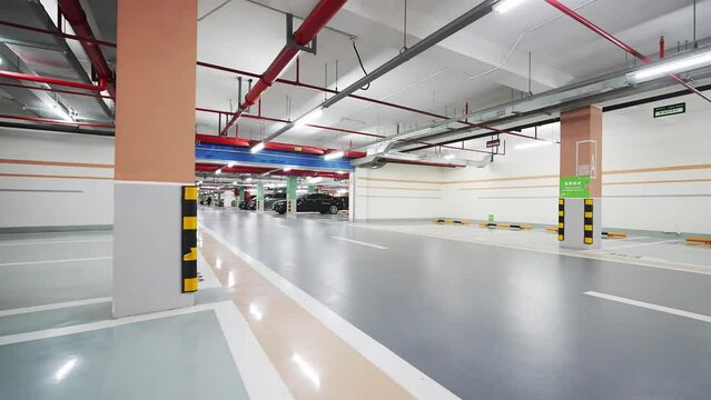 empty underground parking lot in new residential district
