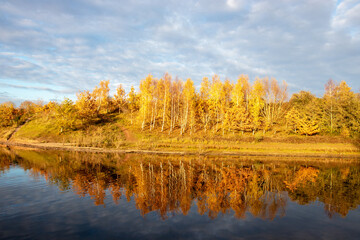 Obraz premium Autumn trees by the lake.