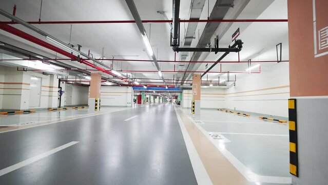 empty underground parking lot in new residential district
