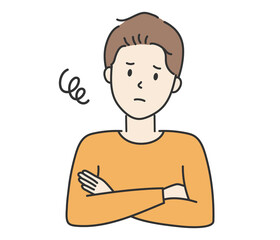 Thinking young man, vector illustration