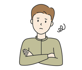 Thinking young man, vector illustration