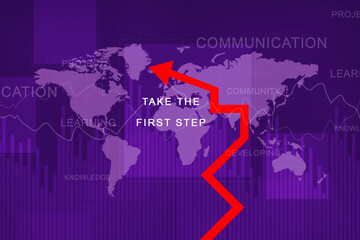 2d rendering Stock market online business concept. business Graph