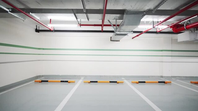 empty underground parking lot in new residential district

