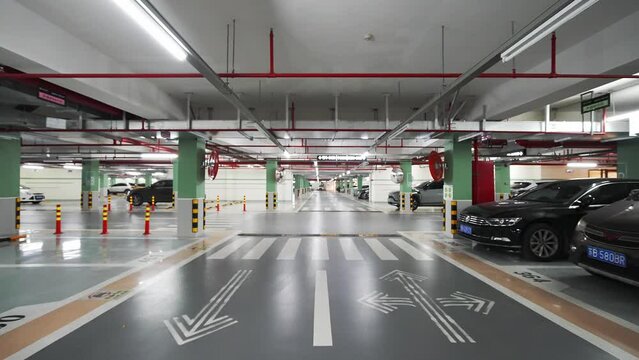 empty underground parking lot in new residential district
