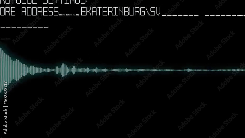 Poster animated background with audio elements. sound track on display. audio signal animation, simple colo