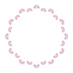 Round floral frame. Design for a greeting card or invitation isolated on white background