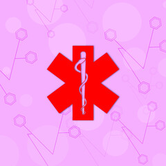 2d illustration caduceus medical symbol