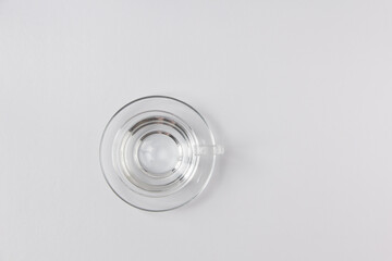 Cup  top view on a white background. 