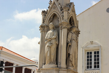 Fototapeta na wymiar Beautiful ruined British colonial era statues in the historic Unesco heritage site of George Town in Penang.