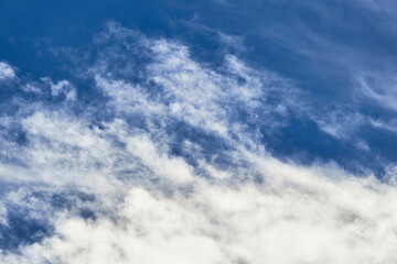 Blue sky and white clouds. Beautiful sky background.