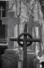 cemetery tombstones monuments old powazki