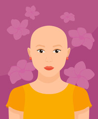 Portrait of a young beautiful hairless woman