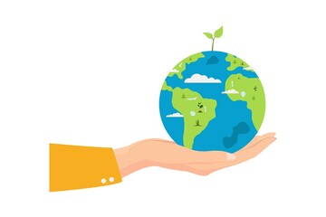 Eco. Save the planet. People live in an ecosystem. Saving eco life. Vector.