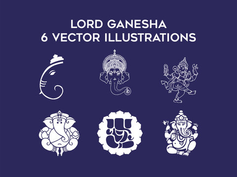 Lord Ganesh elephant heads icons