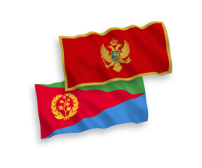 Flags of Montenegro and Eritrea on a white background