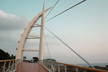 Saeyeongyo Bridge and sea in Jeju island, Korea
